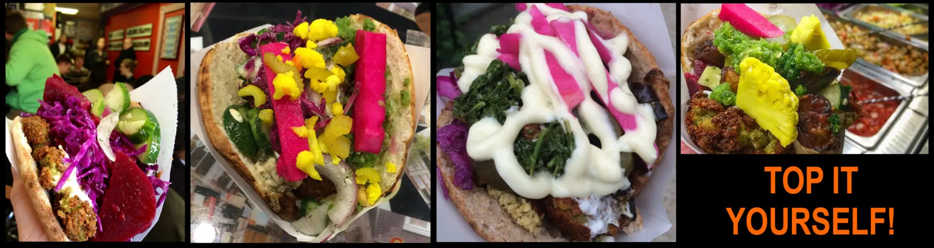 Images of Pita Sandwiches at AMsterdam Falafelshop